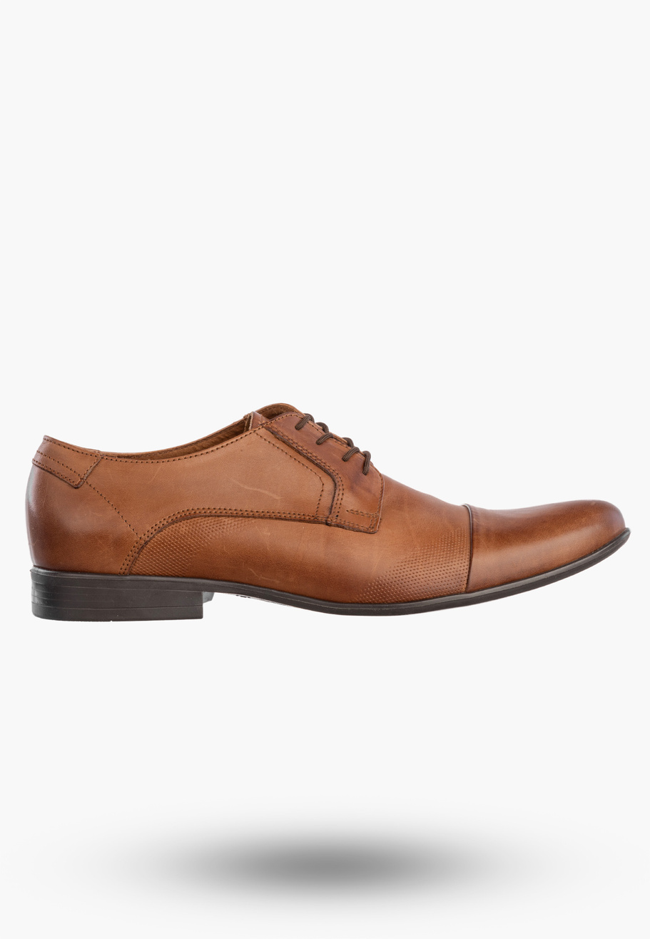 Półbuty Wizytowe Męskie Skórzane Buty Eleganckie Wygodne Brązowe Lavardii