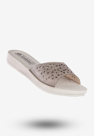 Klapki Casual Damskie Ekoskóra Buty Eleganckie Inblu Szare BM000030