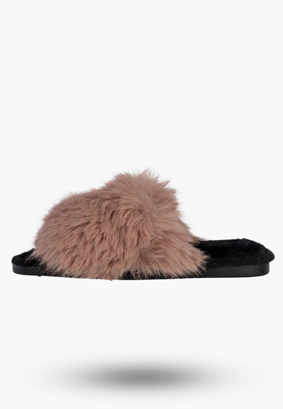 Klapki Damskie Z Futerkiem Na Co Dzień Lekkie Casual Stylowe Pudrowy Róż