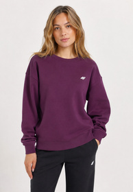 Bluza Damska 4F Bez Kaptura Sportowa Regular Casual Dresowa Burgundowa 4FWSS26TSWSF2204