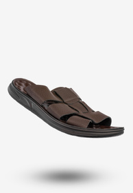 Klapki Męskie Skórzane Buty Eleganckie Wygodne Brązowe Meko Melo