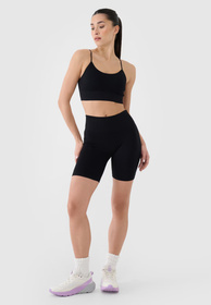 Kolarki Damskie 4F Sportowe Legginsy Spodenki Krótkie Treningowe Czarne 4FWSS25TFSTF014