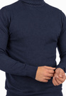 Golf Męski Elegancki Sweter Slim Fit Dopasowany Klasyczny Granatowy