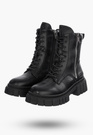 Buty Damskie BIG STAR Botki Czarne Trapery MM274578