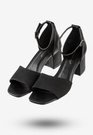 Sandały Damskie Na Klocku Buty Na Wiosnę Lato Ideal Czarne 8738