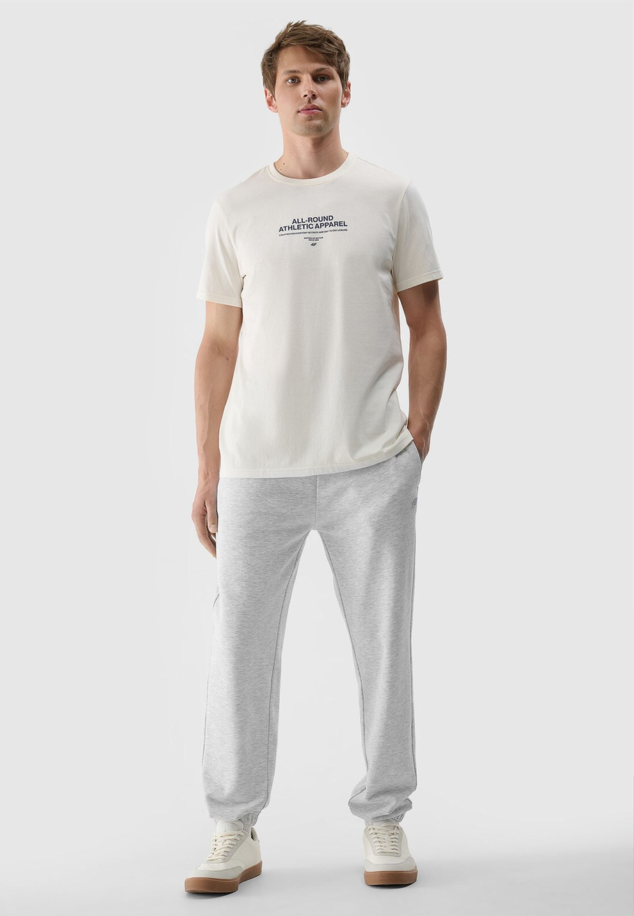 Koszulka Męska 4F T-shirt Basic Regular Beżowy 4FRSS24TTSHM2063