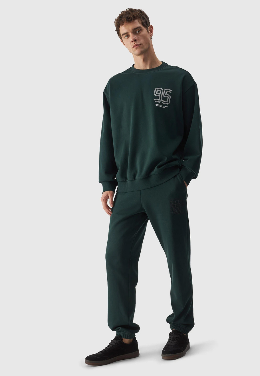 Bluza Męska 4F Sportowa Zielona nierozpinana 4FRAW23TSWSM1322