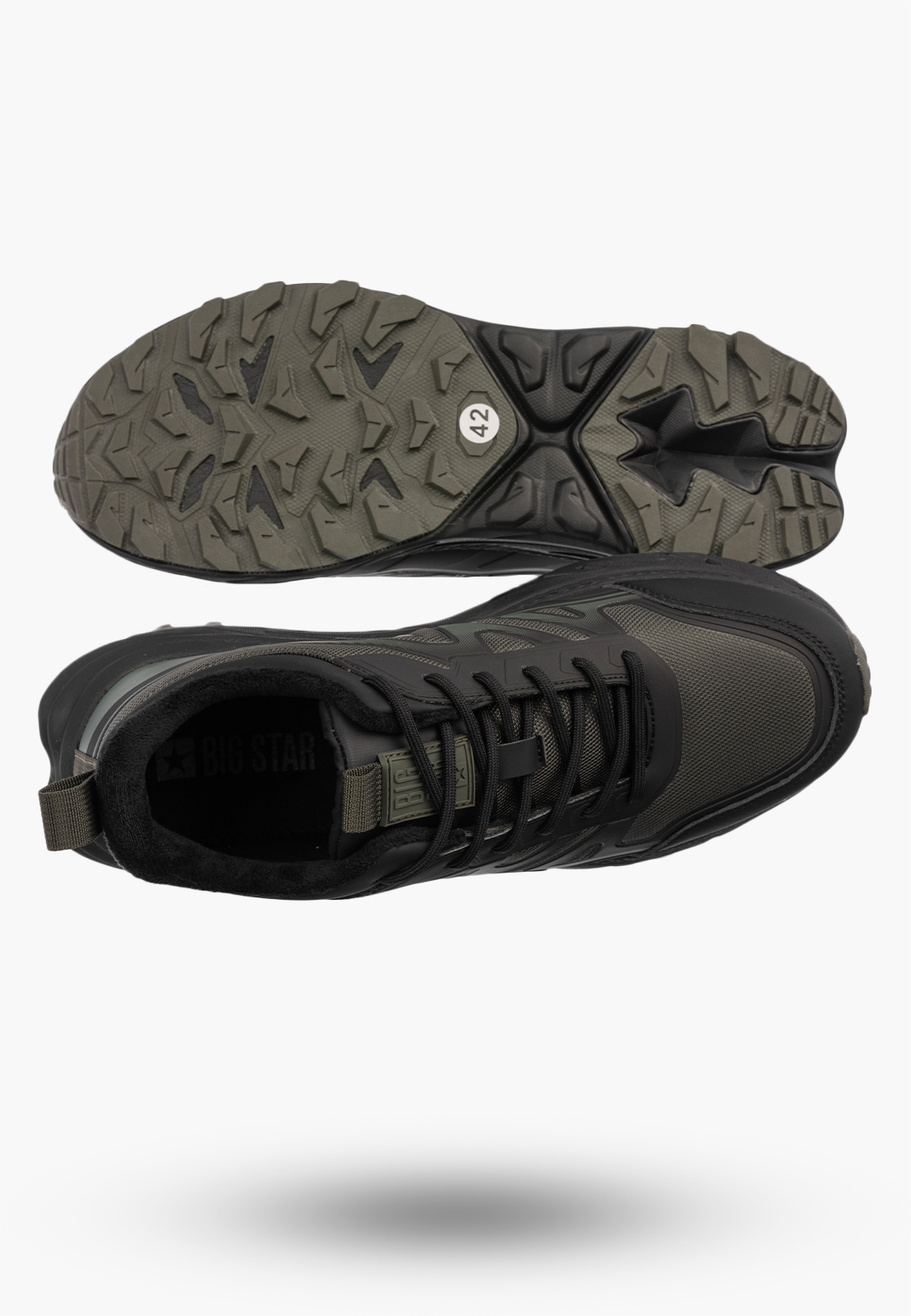 Sneakersy Męskie BIG STAR Ocieplane Półbuty Sportowe Casual Khaki UU174061