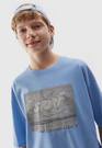 Koszulka Chłopięca 4F T-shirt Niebieski z nadrukiem 4FJRSS24TTSHM1644