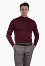 Półgolf Męski Elegancki Golf Klasyczny Bordowy M050-5