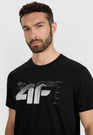 Koszulka Męska 4F T-shirt Z Nadrukiem Regular Czarna 4FWAW25TTSHM2359