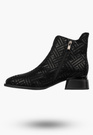 Botki Damskie Skórzane Buty Na Zimę Ocieplane Eleganckie Czarne D&A