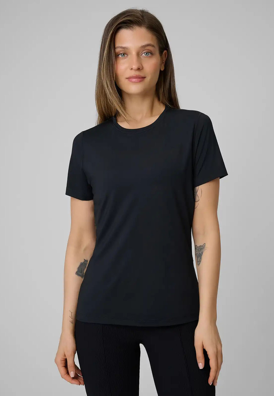 Koszulka T-shirt Damska 4F Sportowa Treningowa Szybkoschnąca Czarna 4FWSS26TFTSF1846
