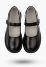Buty Eleganckie Dziecięce APAWWA Baleriny Skórzana Wkładka Czarne