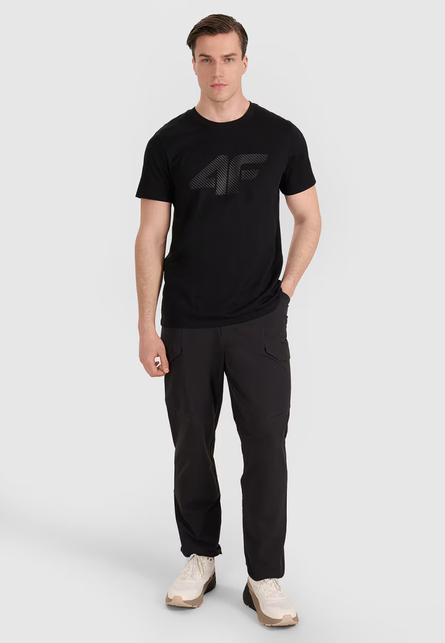 Koszulka Męska 4F T-shirt Z Nadrukiem Regular Czarna 4FWMM00TTSHM2257