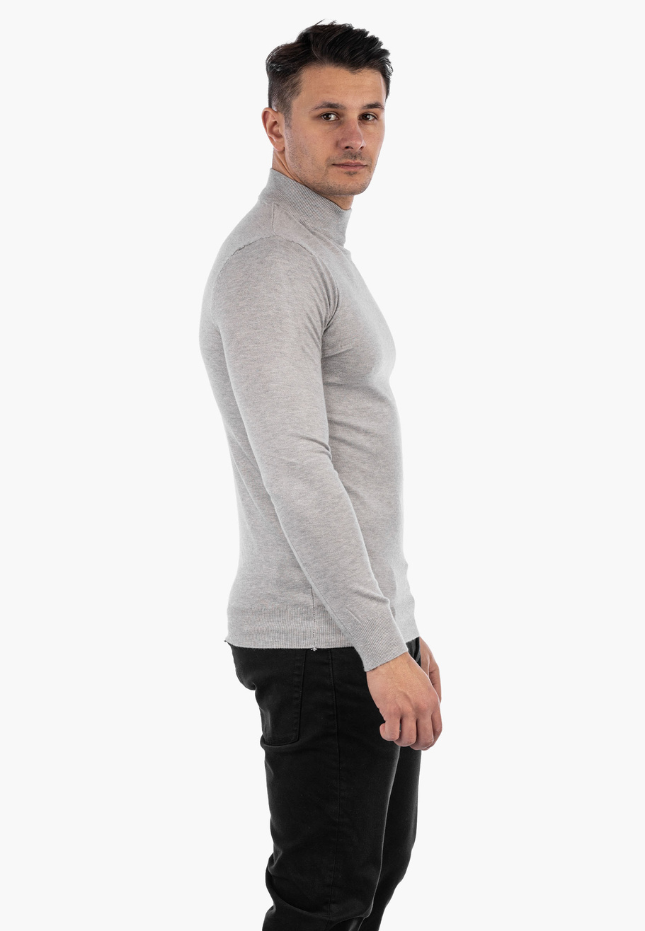 Półgolf Męski Elegancki Sweter Klasyczny Szary PG-S-1-2024