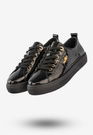 Sneakersy Damskie Skórzane Buty Eleganckie Filippo Czarne DP7052/25BK