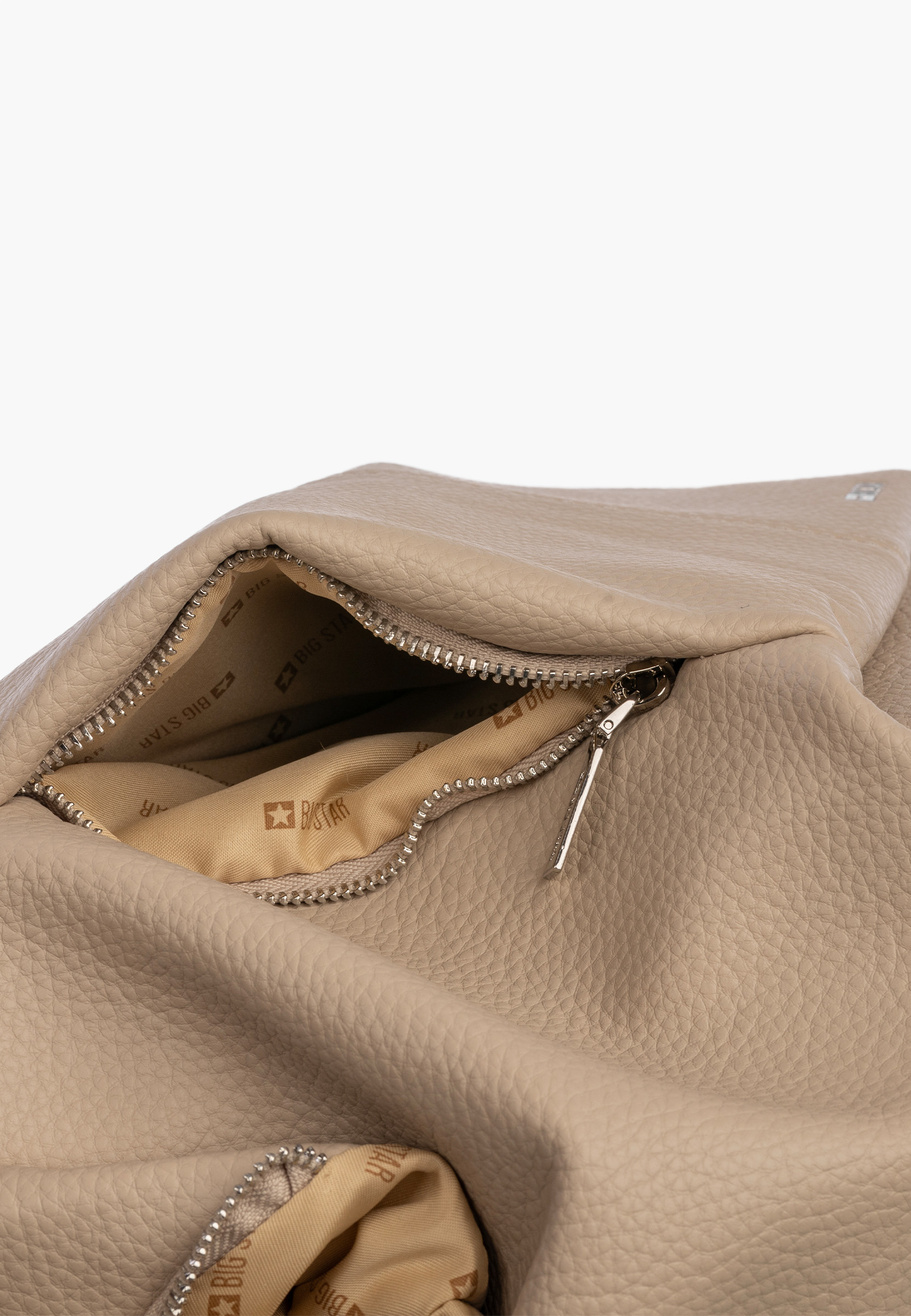 Torba Damska BIG STAR Torebka Shopperka Na Ramię Beżowa RR574047