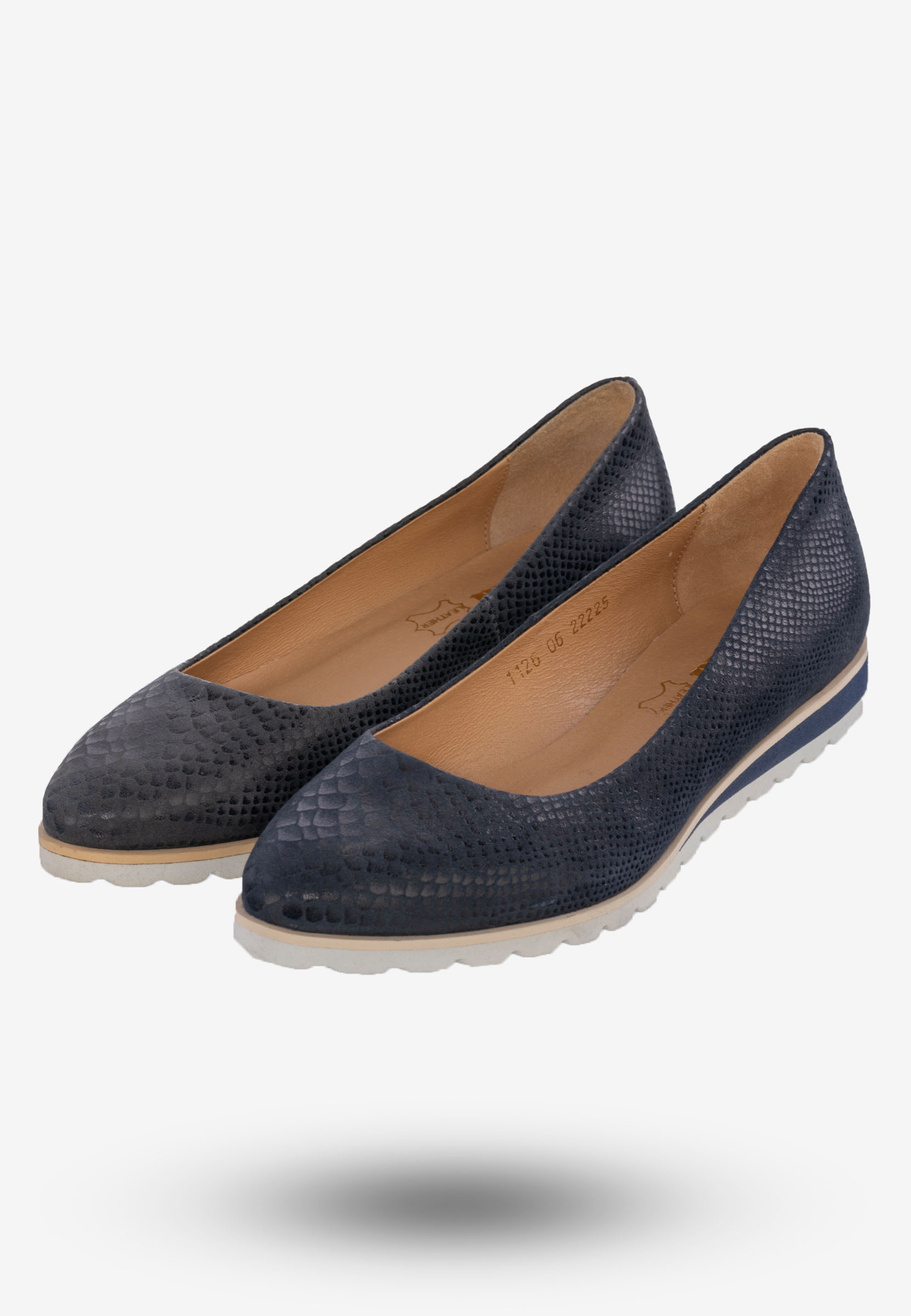 Półbuty Damskie Buty Skórzane Eleganckie Granatowe eSKa 1126