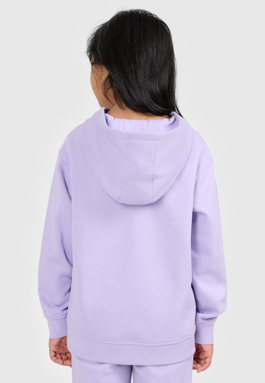 Bluza Dziecięca 4F Sportowa Z Kapturem Ocieplana Regular Fioletowa 4FJWSS26TSWSF2323