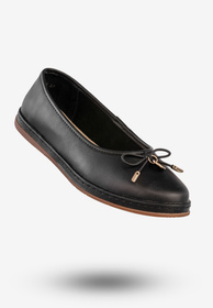Baleriny Damskie Skórzane Buty Eleganckie Filippo Czarne DP6856/25BK