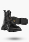 Trapery Damskie Skórzane Buty Na Zimę Ocieplane Botki Czarne Filippo DBT6524/25BK