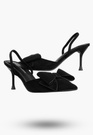 Szpilki Damskie Eleganckie Buty Na Obcasie z kokardą Czarne