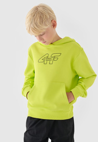 Bluza Chłopięca 4F Z Kapturem Logo Zielona 4FJRAW24TSWSM1828