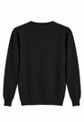 Sweter męski cienki Slim Fit mocno dopasowany z okrągłym dekoltem czarny gładki
