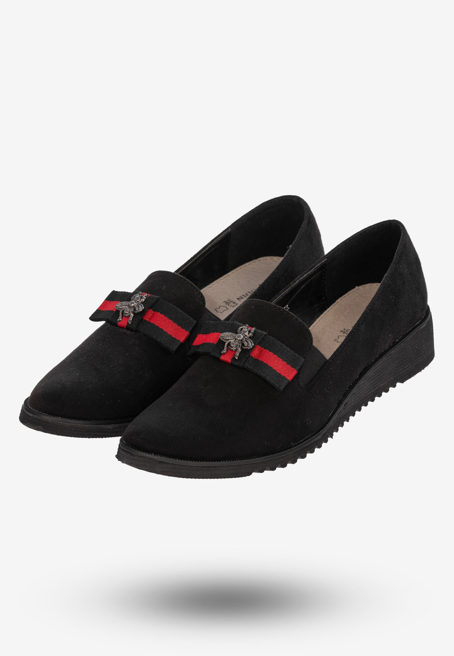 Mokasyny Damskie Buty Eleganckie Wygodne Czarne Goodin GD-FL325