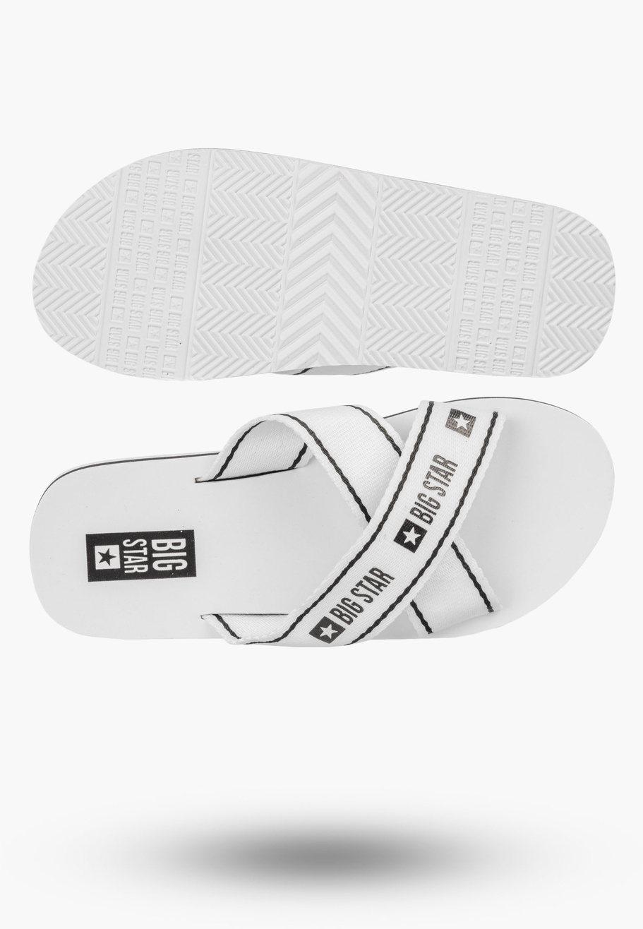 Klapki Damskie BIG STAR Buty Letnie Lekkie Białe NN274A509