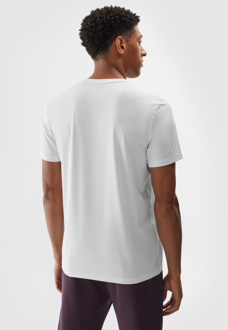 Koszulka Męska 4F Sportowy T-shirt Treningowy Biały 4FWAW24TFTSM0998