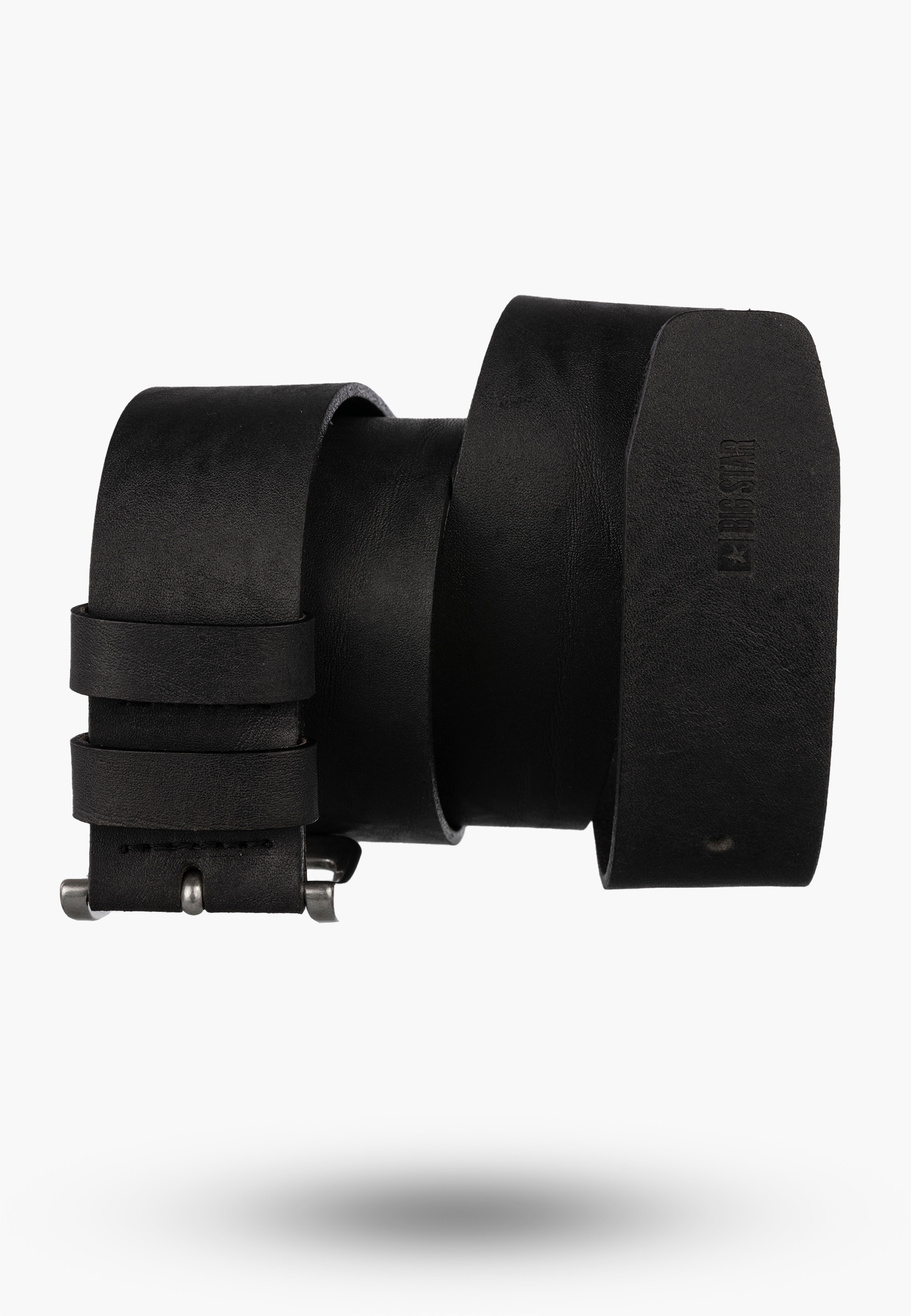Pasek Męski BIG STAR Skórzany Pas Do Spodni Czarny MM675013