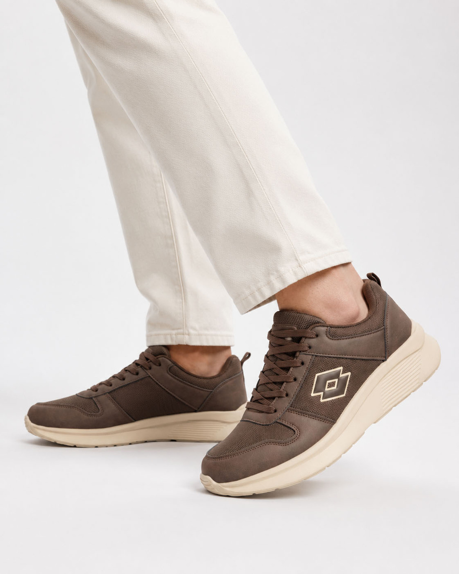 Buty Sportowe Uniseks LOTTO Sneakersy Lekkie Casual SOBRIO Brązowe