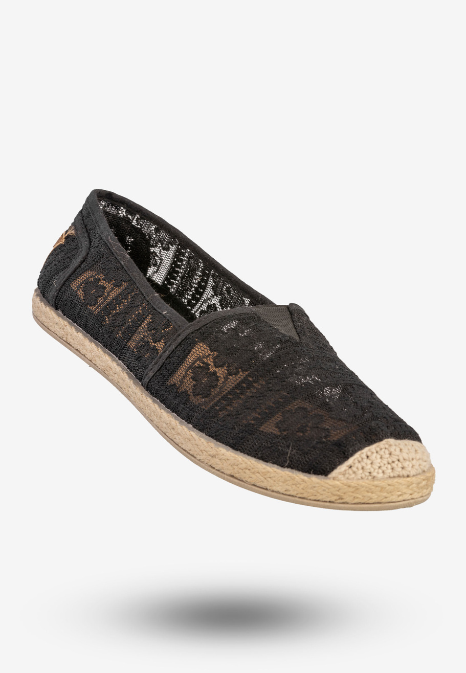 Espadryle Damskie Buty Półbuty N.E.W.S. Czarne 8TX02-0233