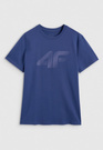 Koszulka Męska 4F T-shirt Z Nadrukiem Regular Granatowa 4FWMM00TTSHM2257