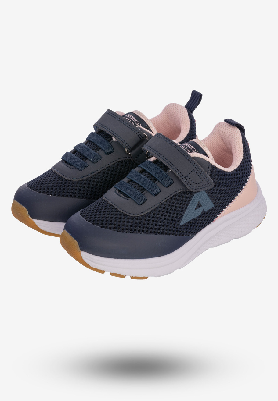Buty Sportowe Dla Dziewczynki Dziecięce Na Rzepy American Club Granatowe ES129/23
