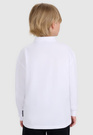 Longsleeve Chłopięcy 4F Regular Bluzka z kołnierzykiem Biała 4FJWAW25TLONM483