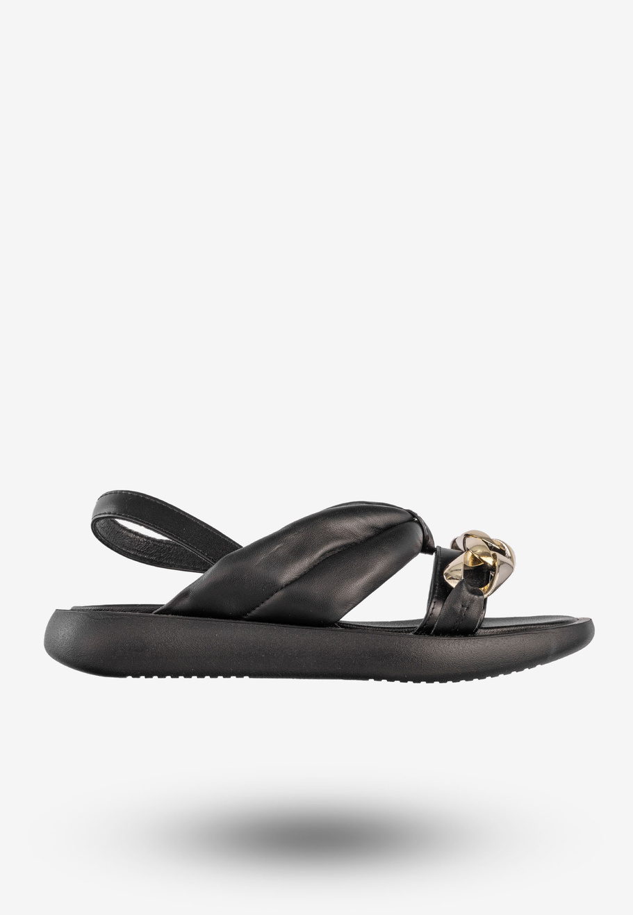 Sandały Damskie Skórzane Buty Eleganckie Na Wiosnę Lato Czarne Ulmani