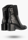 Botki Damskie Ekoskóra Ocieplane Eleganckie Buty Na Klocku Czarne Jezzi ASA217-9