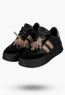 Sneakersy Damskie CheBello Skórzane Buty Sportowe Półbuty Czarne 4805-034-161-PSK-S251