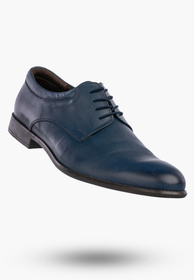 Półbuty Wizytowe Męskie Skórzane Buty Eleganckie Granatowe Rosetti