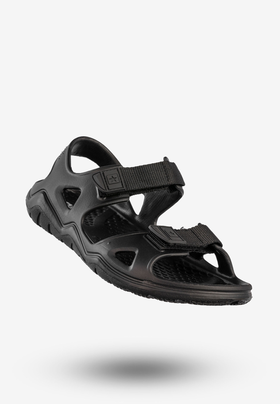 Sandały Damskie BIG STAR Klasyczne Buty Na Rzepy Czarne RR274A512