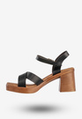 Sandały Damskie Ekoskóra Na Słupku Modne Czarne Lucky Shoes B-3