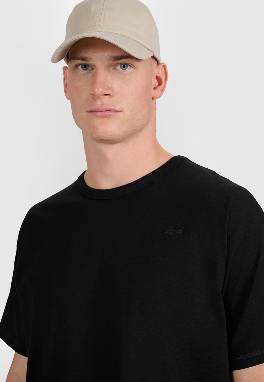 T-Shirt Uniseks 4F Oversize Koszulka z krótkim rękawem Czarna 4FWSS25TTSHU1972