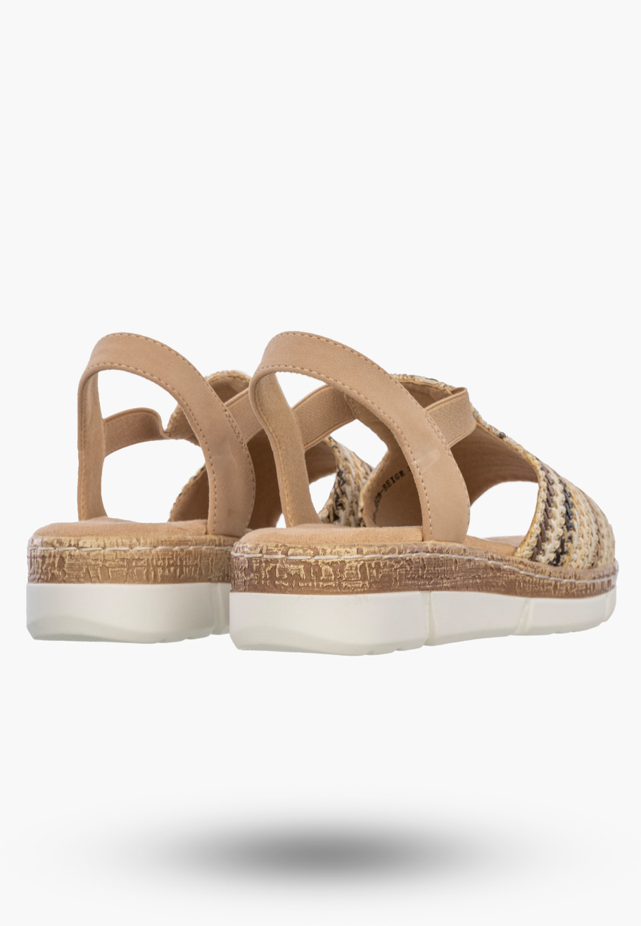 Sandały Damskie Buty Letnie Stylowe Wygodne Plecione Beżowe Jezzi