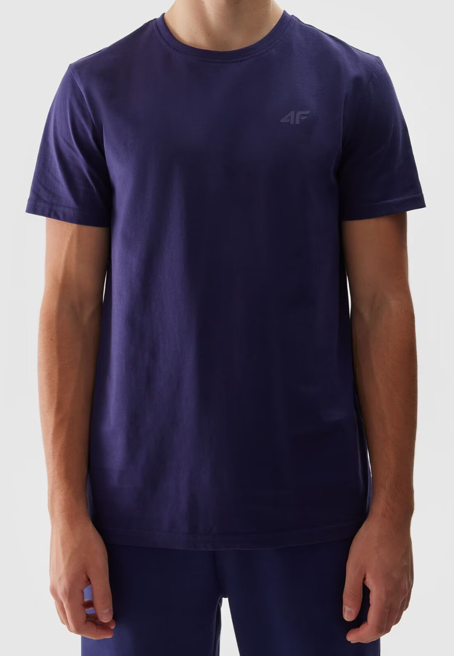 Koszulka Męska 4F Sportowy T-shirt Granatowy Regular TTSHM1154