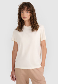Koszulka Damska 4F T-shirt Regular Gładki Beżowy 4FWAW25TTSHF2970