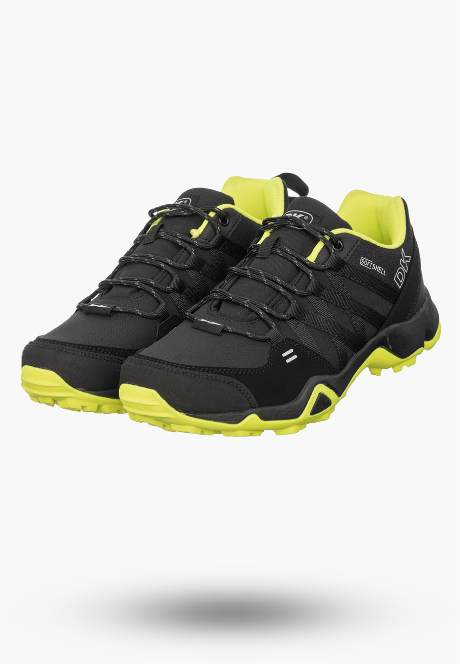 Buty Trekkingowe Męskie DK Softshell Sportowe Terenowe Czarne/Żółte