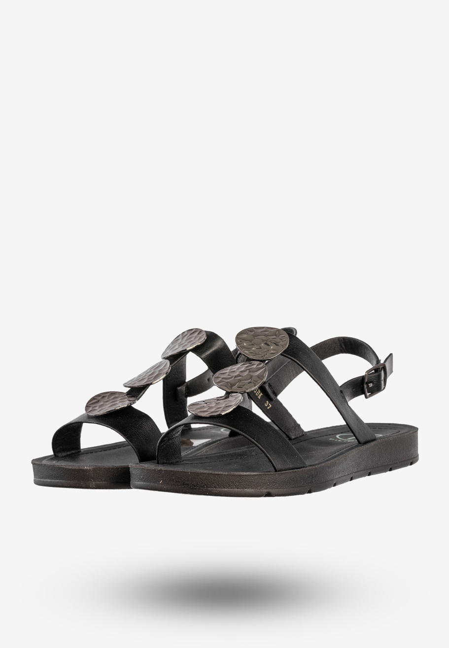 Sandały Damskie Ekoskóra Buty Eleganckie Na Lato Czarne Filippo DS6885/25BK